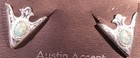 New Austin Accent Collar Tips Engraved Silver Turquoise Stone Small 1    X 1   