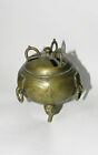 19th C Qing Dynasty Chinese Etched Brass Incense Burner   Fine Quality Antique 