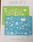 2 Brinware Silicone Placemats 11  X 15  Dino shark forest sea mermaid unicorn 