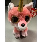 Rare Ty Silk Beanie Boos 2019 Faye Pink Unicorn Fox 6 Plush Gold Glittereyes Nwt