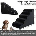 5 Step Pet Stairs Ramp For High Beds Sofas 23-30 Inch With Sturdy Non Slip Wa   