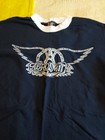 Aerosmith Vintage Ringer Shirt White Navy Size Xl Giant Tag 80s Rare New