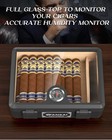 Cigar Humidor  Full Glass Top Cigar Box With Hygrometer  20-25 Cigars -black