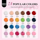 42pcs Gel Nail Polish Kit Uv Light 24 Colors Glossy Matte Top Coat Set