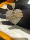 3ct Round Cut Real Moissanite Heart Custom Name Pendant 14k Yellow Gold Plated