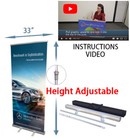 Retractable Roll Up Banner Stands 33  Height Adjustable Trade Show Display