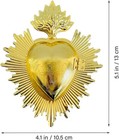 Sacred Heart Gold Metal Milagro Wall Ornament  Mexican Home Eclectic    