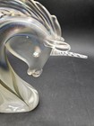 Vtg  Stuart Abelman Hand Blown Glass Iridescent Unicorn Figurine Signed 1982
