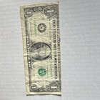 Us  1 Federal Reserve Note Green Seal One Dollar Bill - Circulated Off Center