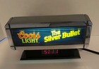 Vintage Coors Light Silver Bullet Beer Cash Register Light Up Sign Clock Working