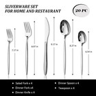 20 Piece Premium Flatware Set Service For 4 Stainless Steel Kitchen Cutlery