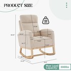Nursery Rocking Chair 300 Lbs Capacity Teddy Fabric Glider Rocker Chair New