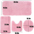 Bathroom Rug Sets 4 Piece Non Slip  Toilet Lid Cover And Contour Mat  Yellow