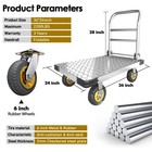 Platform Truck Heavy Duty Push Cart Dolly With 2000 Lbs Capacity Foldable Moving