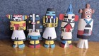 Vintage Mid Century Carved Wooden Kachina Dolls Lot Of 5 Signed Handmade