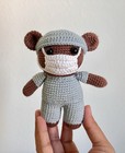Frontline Hero Bear Crocheted Stuffed Animal Handcrafted Amigurumi Small Plushy