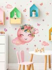 Pink Cloud Print Wall Sticker For Nursery Baby Kids Room Wall Decor Decal Wall