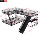 L-shaped Twin Over Full Bunk Bed With Twin Size Loft Bed built-in Desk And Slide