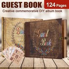 Wedding Guest Book Funeral Memory Book Hardcover Diy Retro Photo Album 124 Pages