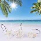 Seashell Shower Curtain Hooks   12pcs Anti Rust Decorative Resin White Seashell