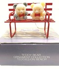 Vintage Miniature Avon Teddy Bear Collection Teddies On Bench New In Box