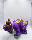 Vintage 1999 Fisher Price Dino Roars Purple Triceratops Plush Vinyl Head Works