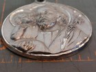 Large Vintage Creed Sterling Silver Medal Jesus Christ Angel Pendant