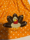 Thanksgiving Baby Girl Turkey Suspender Dress Orange Polka Dot Size 3t 4t Fall 