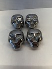 Set 4 Whiskey Stones Stainless Steel Reusable Ice Cubes Skull Shaped Beer Wine