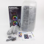 Pwbslai T-08 Karaoke Machine Bluetooth Speaker 2 Wireless Mics Party Lights Tws