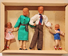 German Shackman Caco Dollhouse Doll Family Set Of 4 Nrfb 1950 s Very Rare