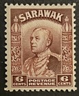 Travelstamps  1934 Sarawak Stamps Sc  117 - 6c Sir Charles V  Brooke Mint Mogh
