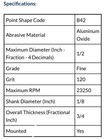 2  Cratex 1 2    X 3 4    X 1 8 Shank 75326 B42 Rubberized Aluminum Oxide Point  2 