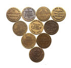 10 Solid Brass Brothel Cat House House Tokens Lot 1