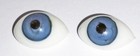 Antique Small Hand Blown Glass Doll Eyes Pair Blue Lausha Germany  14