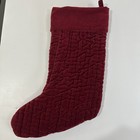 Pottery Barn Channel Quilted Velvet Christmas Stocking Dark Red 22  Cuffed