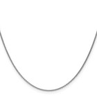 14k White Gold 1mm Round Open Link Cable Lobster Clasp Chain Necklace
