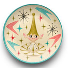 Atomic Christmas Elf Pixie-ware Holt Howard Vintage Inspired Plate Figurine 50s