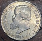 1888 Brazil 2000 Reis Historic Silver Coin      Low Mintage Off Set 888 