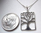Tree Of Life Rectangle 925 Sterling Silver Necklace