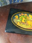 Vintage Kholui Russian Ussr Hand Painted Laquer Box Horse Wheat Fairy Tale Box