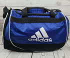 Adidas Medium Size Duffel Bag Gym Sports Bag Blue Carry On Overnight Bag         