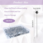 Sunenlyst Sewing Pins  500 Pcs Straight Pins Ball Glass Head Pin With 1 5 Inch  