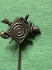 1890 s Victorian Lapel Hat Tie Stick Pin Target Hunting Rifle Sword Hat Horn