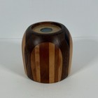Vintage Wood Mosaic Kaleidoscope Artist Signed Hand Made