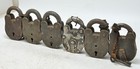 Lot Of 6 Antique Iron Pad Locks Original Old Hand Crafted Working With Keys