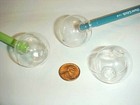 6 Vintage Glass Crystal Clear Round 32mm  Hollow Semi-drilled End Cap Beads D232