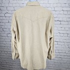 Vtg Wrangler Tan Cotton Pearl Snap Western Cowboy Collar Long Sleeve Shirt Xl