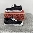 Vans Youth Black Checkerboard Skate Sneakers Size 2 Skateboarding Shoes