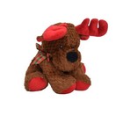 Dan Dee Collectors Choice Moose Plush Brown Red Antlers Bow Stuffed Animal